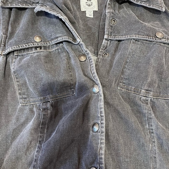 Y2K Renfrew Dark Gray Denim Jean Jacket grunge indie sleaze emo whimsigoth biker - Picture 5 of 9